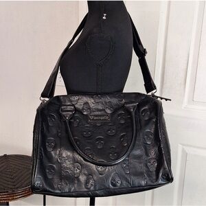 ISO Loungefly Black Embossed Skull Weekender Bag